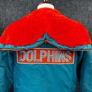 Vintage 1970s Miami Dolphins Sears NFL Snorkel Parka Boys 18, Woman's S-XS